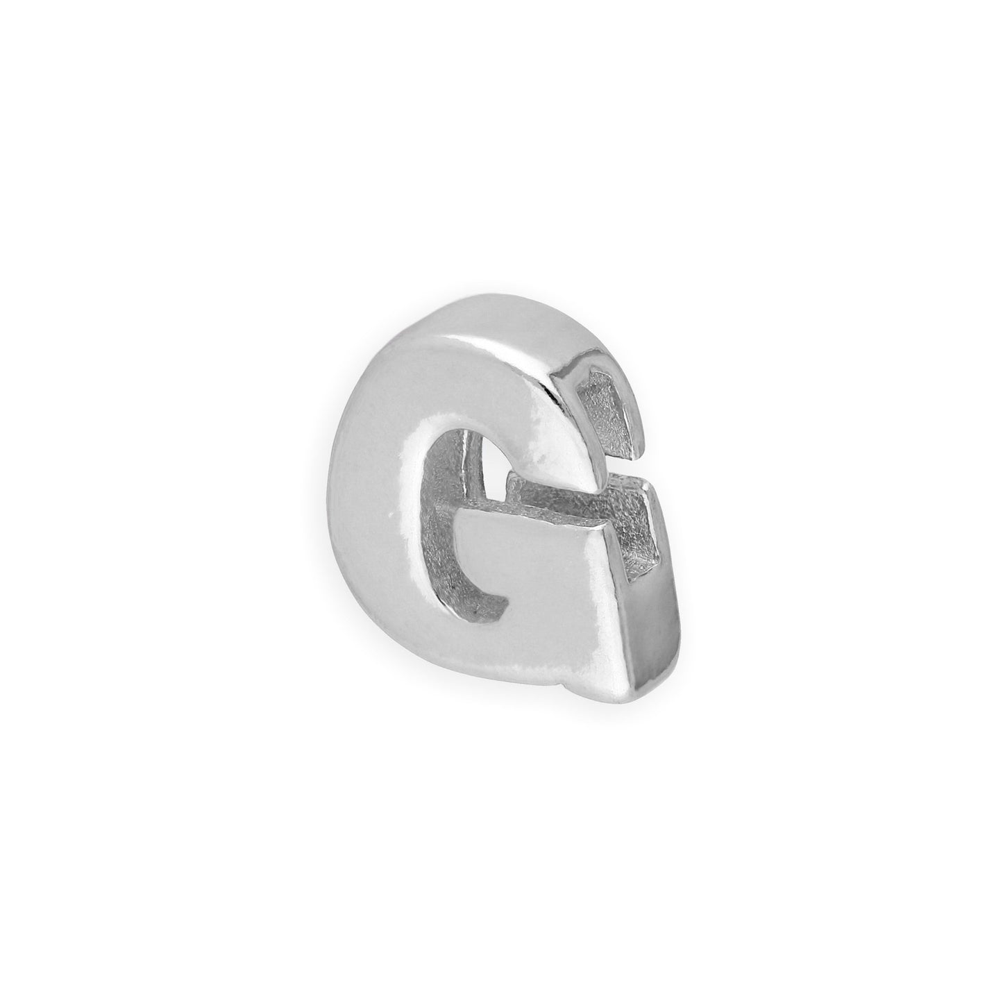 Perle enfilable en argent sterling avec lettres de l'alphabet de A à Z
