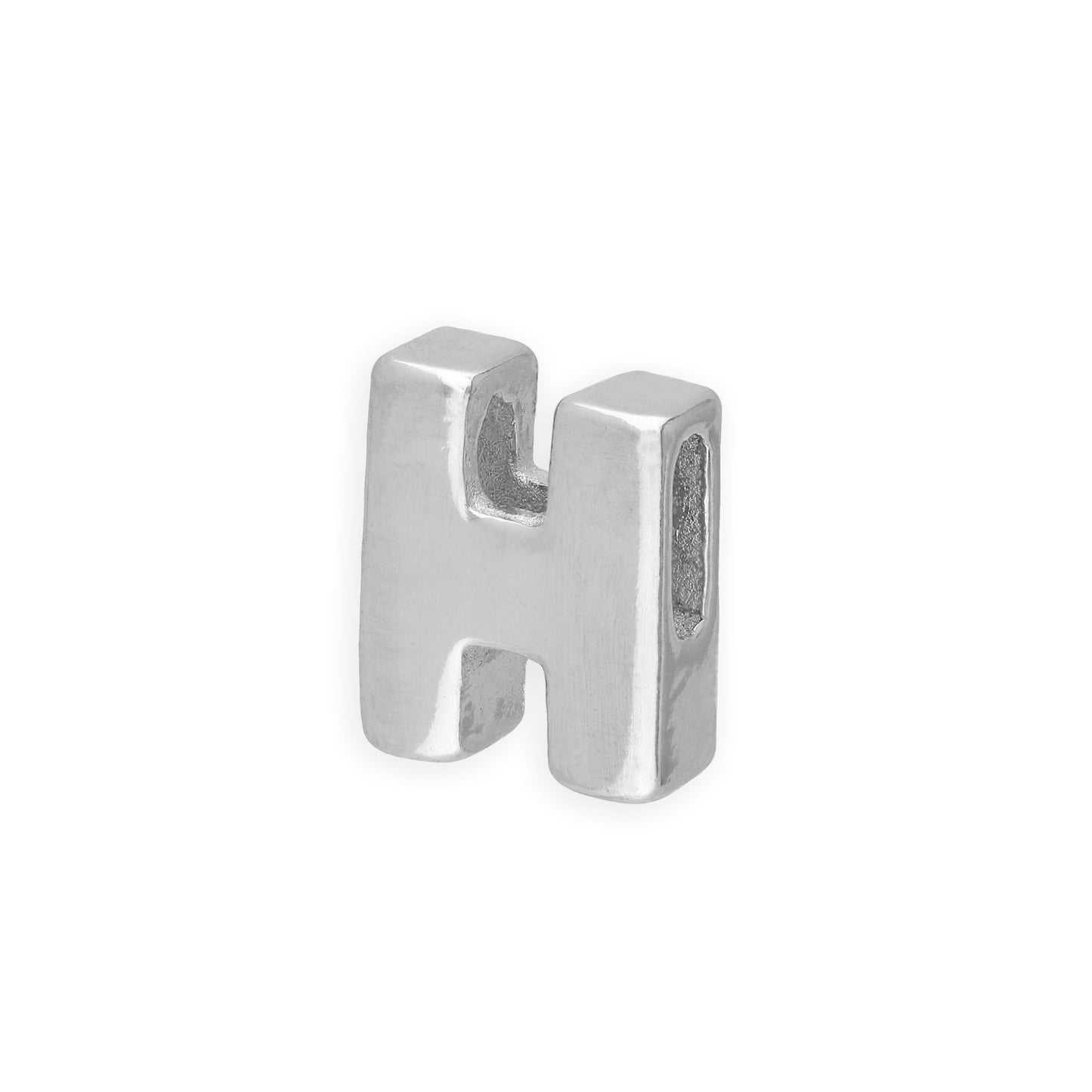 Perle enfilable en argent sterling avec lettres de l'alphabet de A à Z
