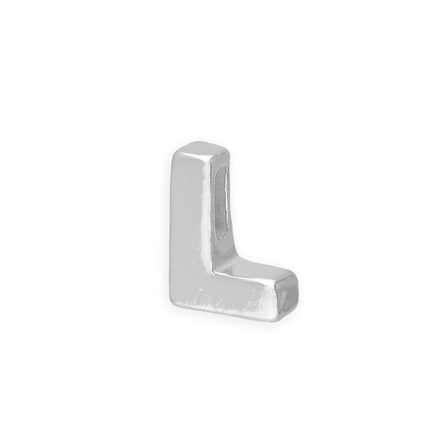 Perle enfilable en argent sterling avec lettres de l'alphabet de A à Z