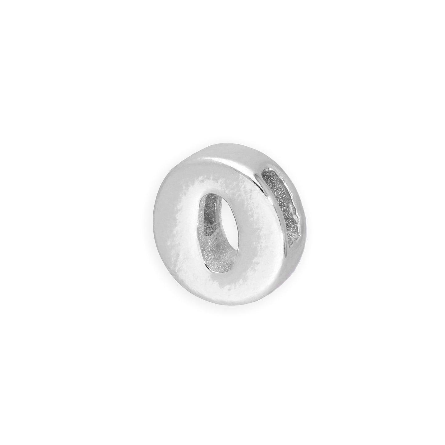Perle enfilable en argent sterling avec lettres de l'alphabet de A à Z