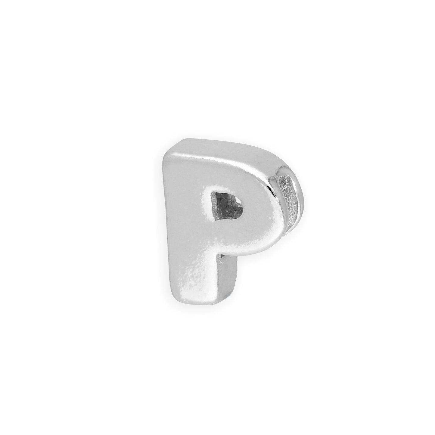 Perle enfilable en argent sterling avec lettres de l'alphabet de A à Z