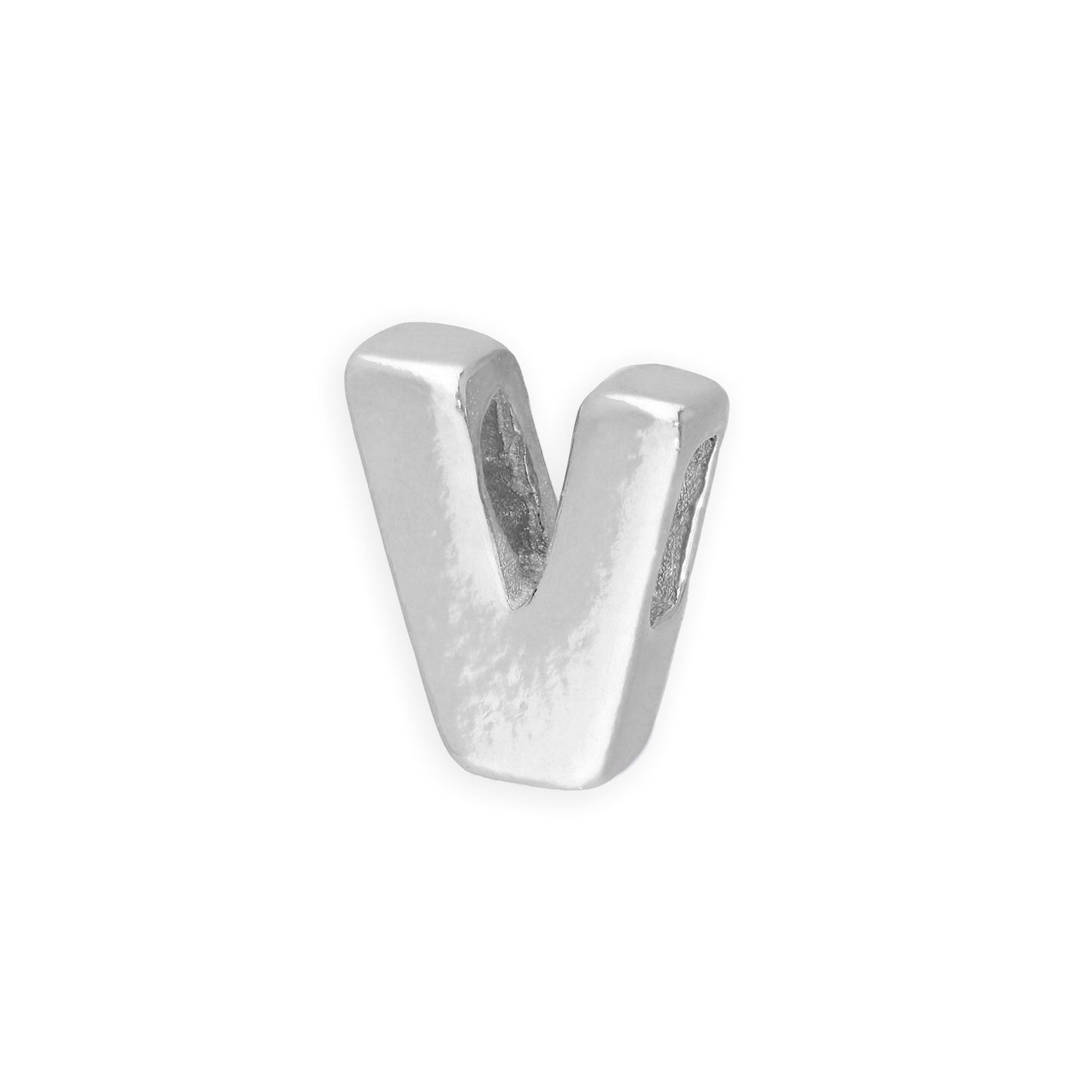 Perle enfilable en argent sterling avec lettres de l'alphabet de A à Z