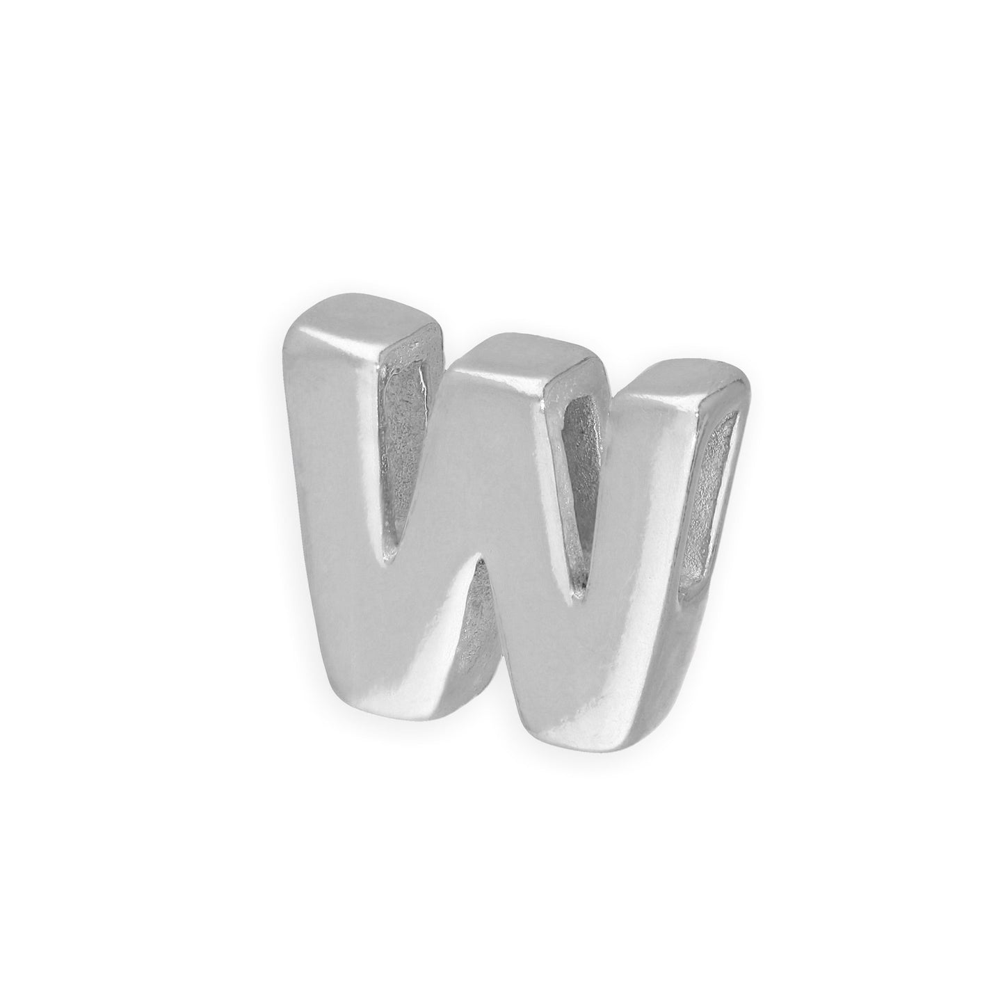 Perle enfilable en argent sterling avec lettres de l'alphabet de A à Z