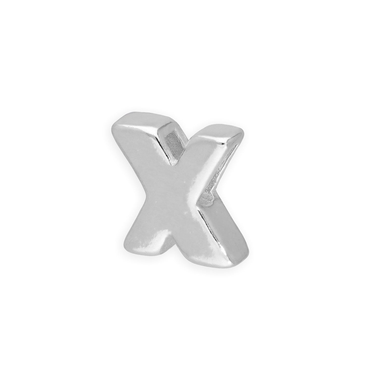 Perle enfilable en argent sterling avec lettres de l'alphabet de A à Z