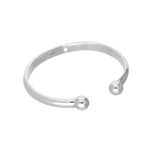 Bracelet jonc épais et lourd en argent sterling pour femme (66 mm)