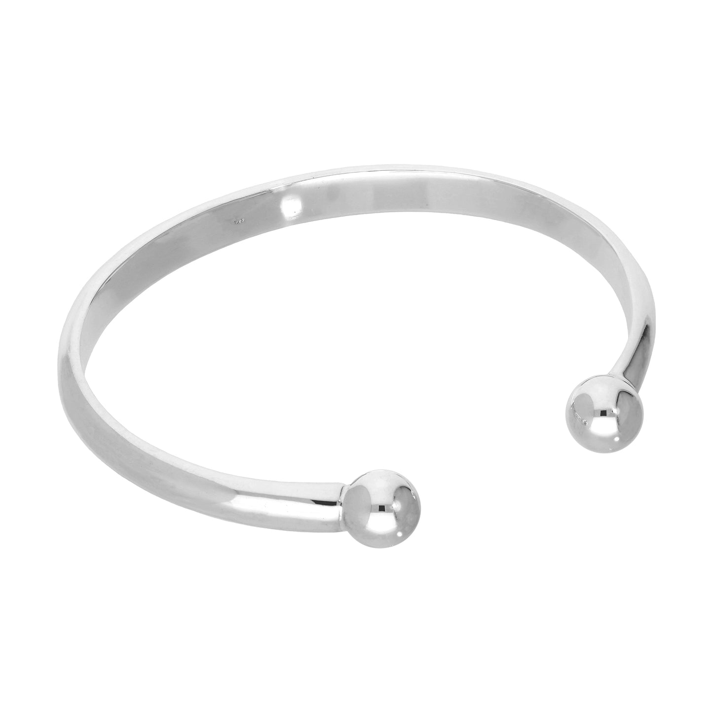 Bracelet jonc épais et lourd en argent sterling pour homme (71 mm)