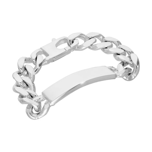 Bracelet gourmette épais en argent sterling de 15 mm pour homme, 20 cm