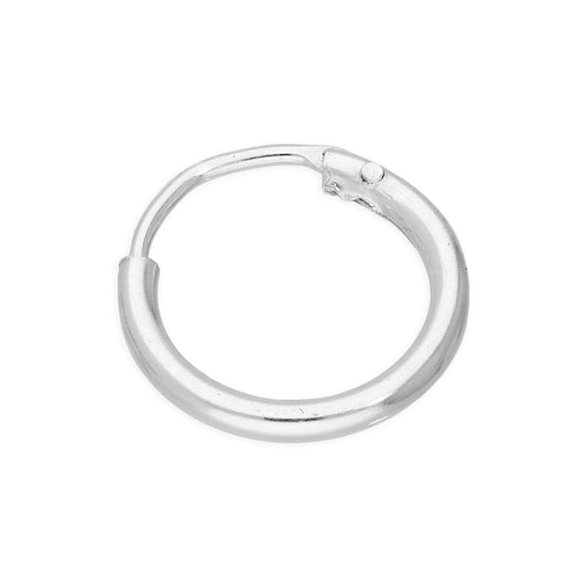 Boucle d'oreille créole simple en argent sterling de 10 mm