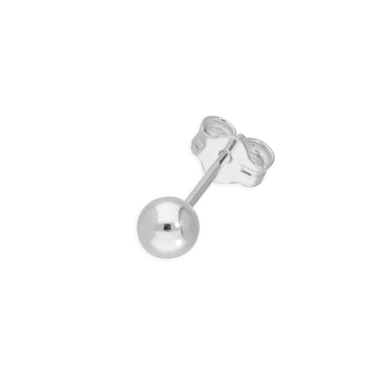 Boucle d'oreille à tige unique en argent sterling avec boule de 4 mm