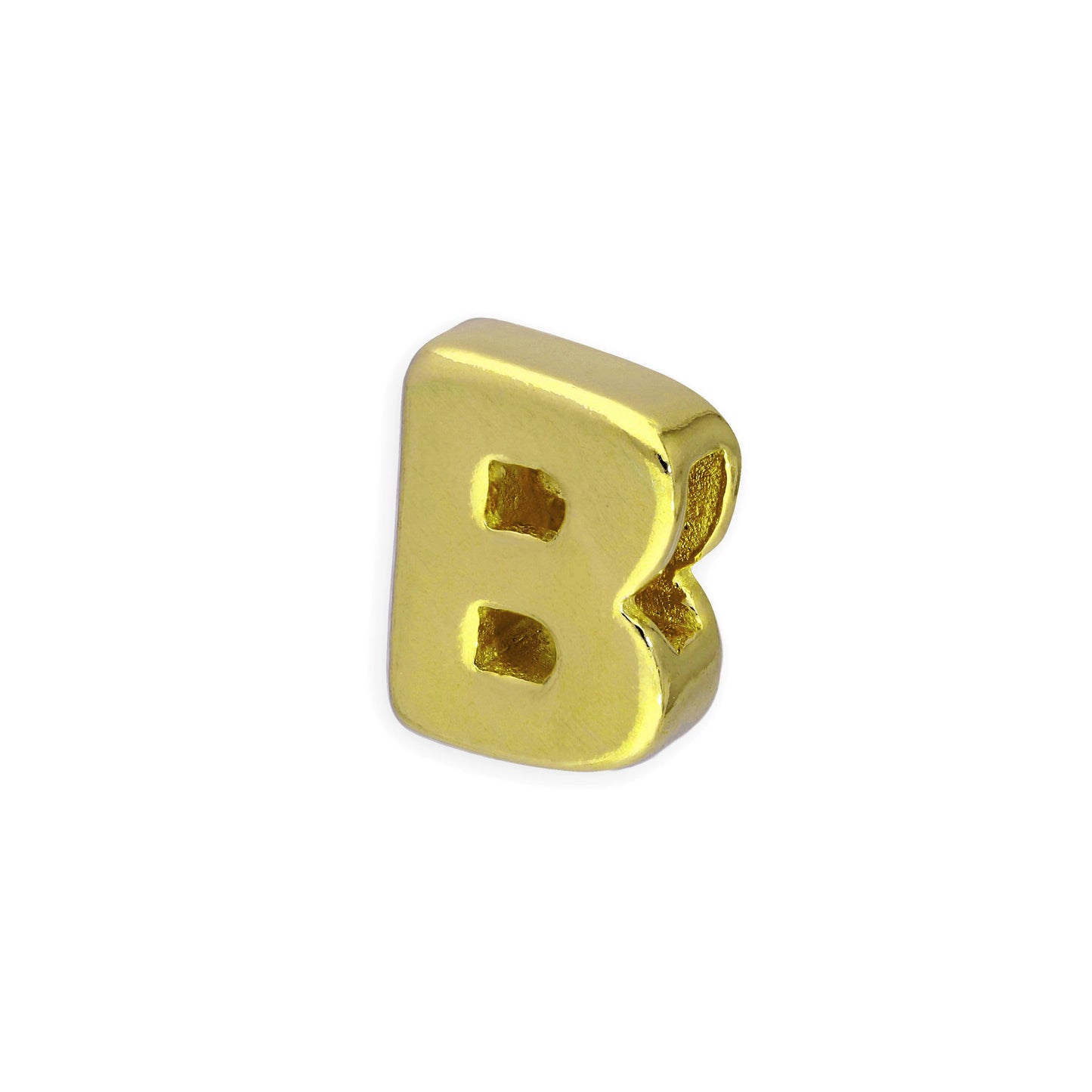 Breloque en argent sterling plaqué or avec lettres de l'alphabet de A à Z