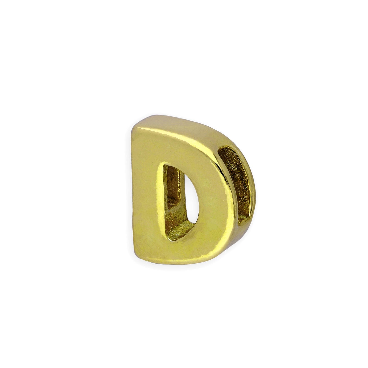 Breloque en argent sterling plaqué or avec lettres de l'alphabet de A à Z
