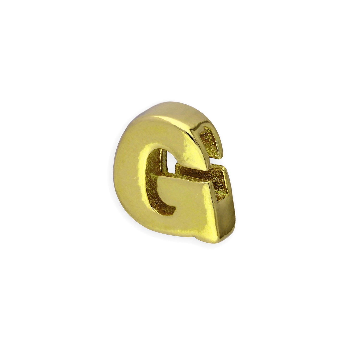 Breloque en argent sterling plaqué or avec lettres de l'alphabet de A à Z