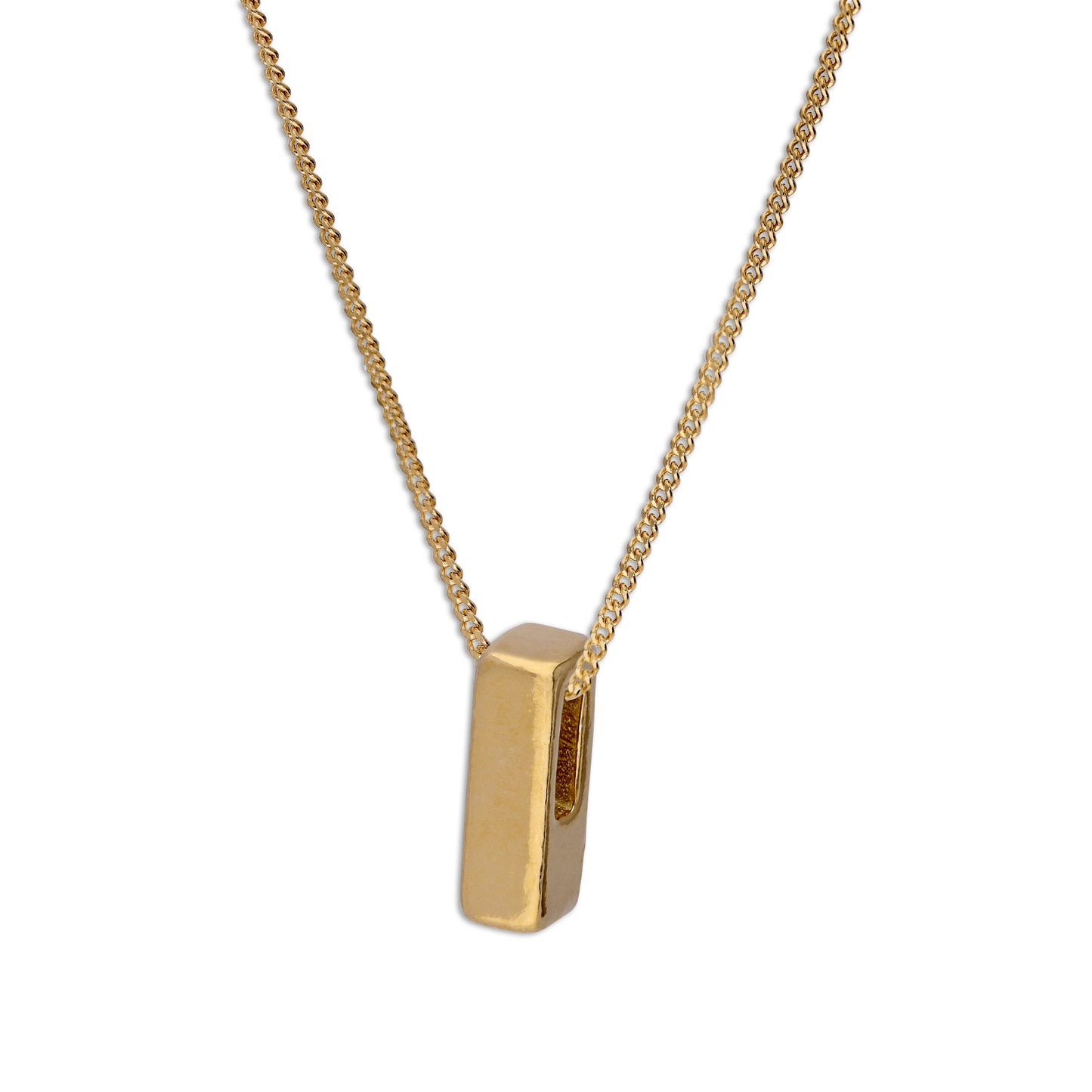 Collier de perles en argent sterling plaqué or avec lettre I, 40 à 55 cm