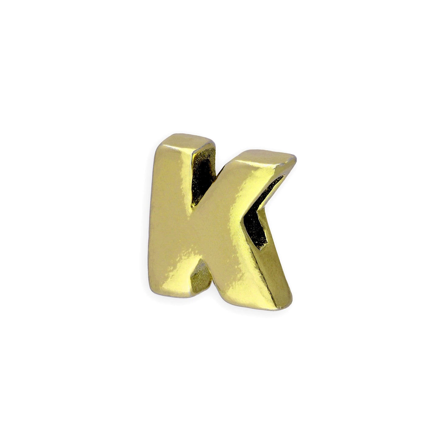 Breloque en argent sterling plaqué or avec lettres de l'alphabet de A à Z
