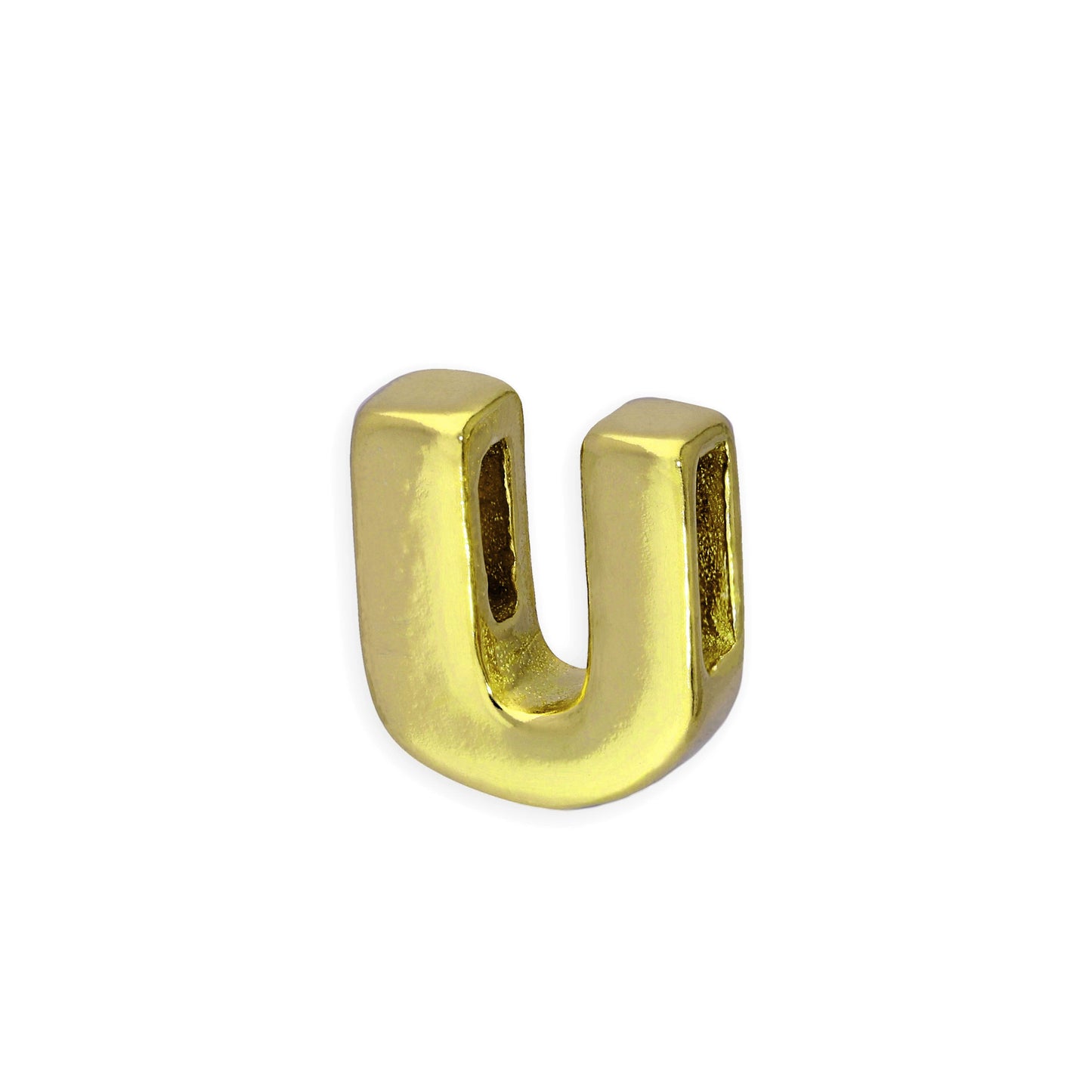 Breloque en argent sterling plaqué or avec lettres de l'alphabet de A à Z