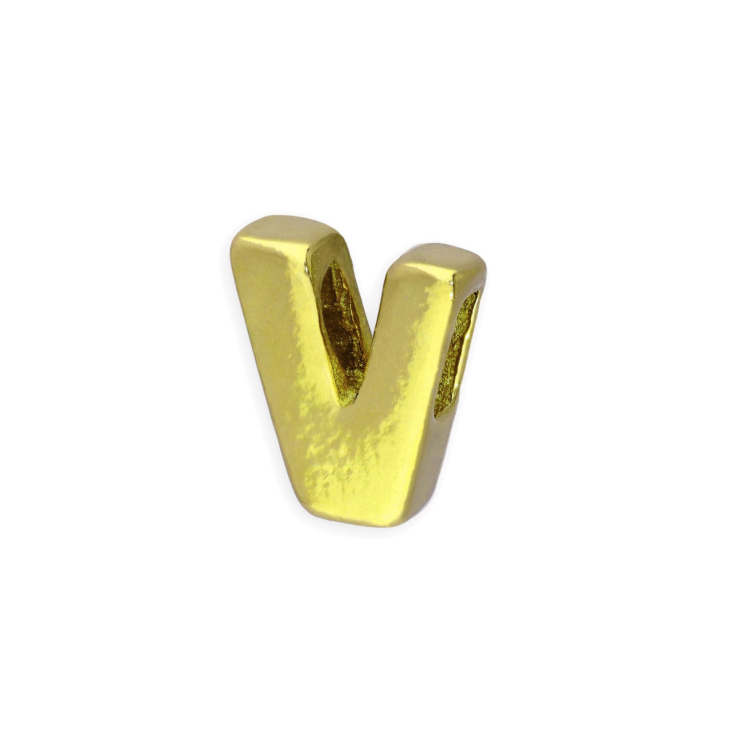Breloque en argent sterling plaqué or avec lettres de l'alphabet de A à Z
