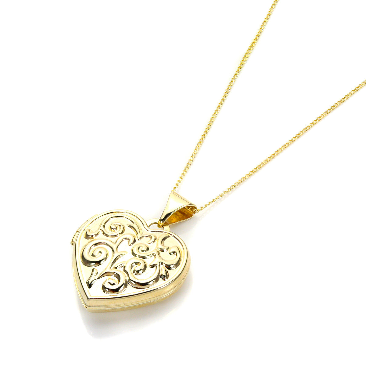 Médaillon en forme de cœur en or jaune 9 carats