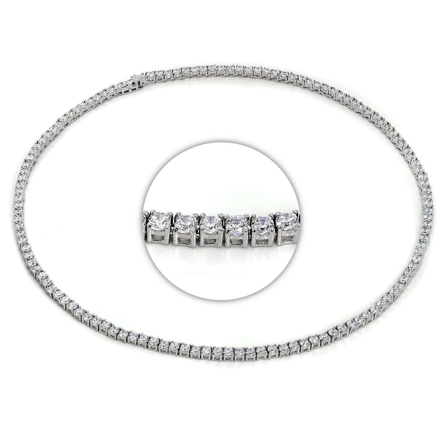 Collier Tennis Collette en argent sterling et cristal CZ de 43 cm