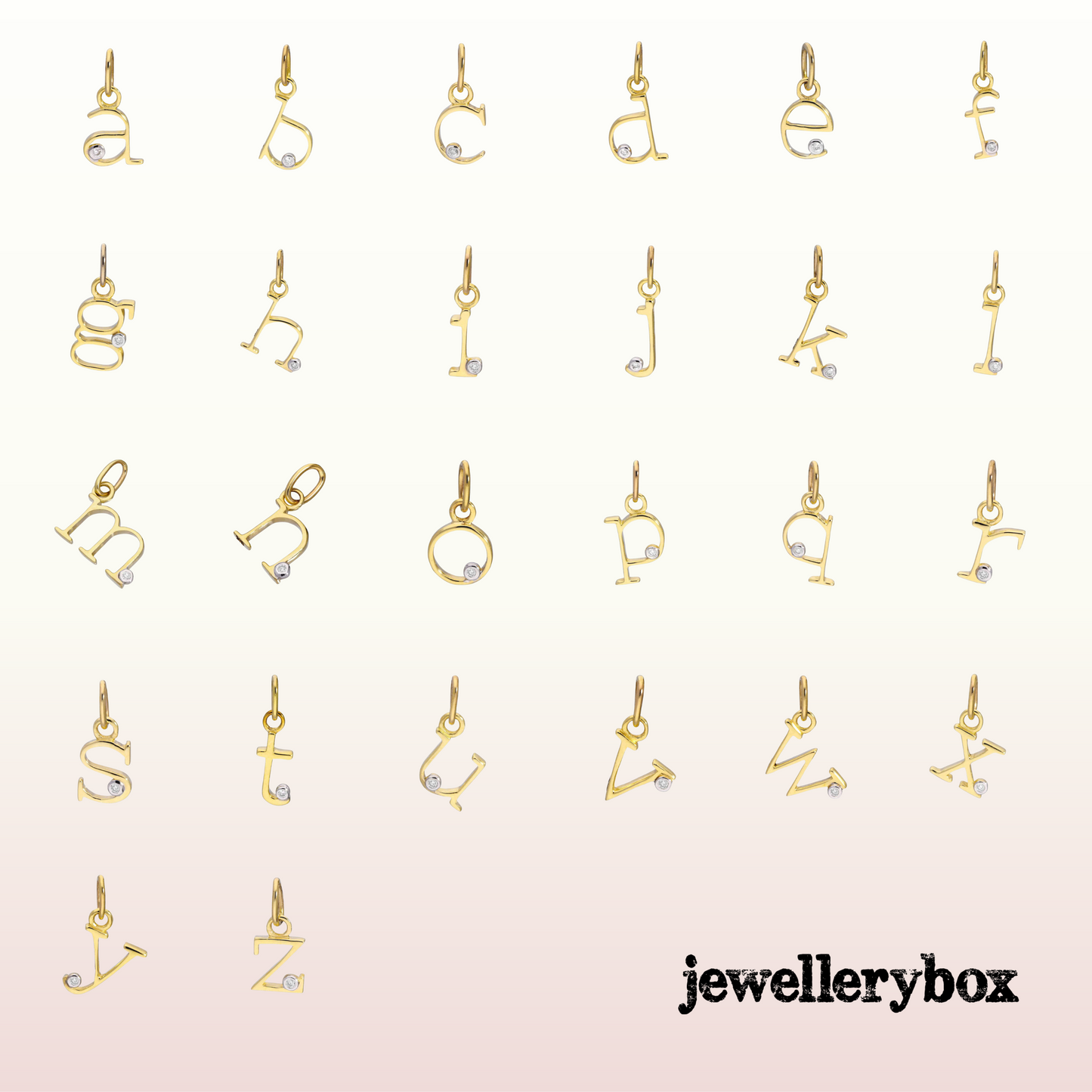 Collier initial en or 9 carats avec diamants