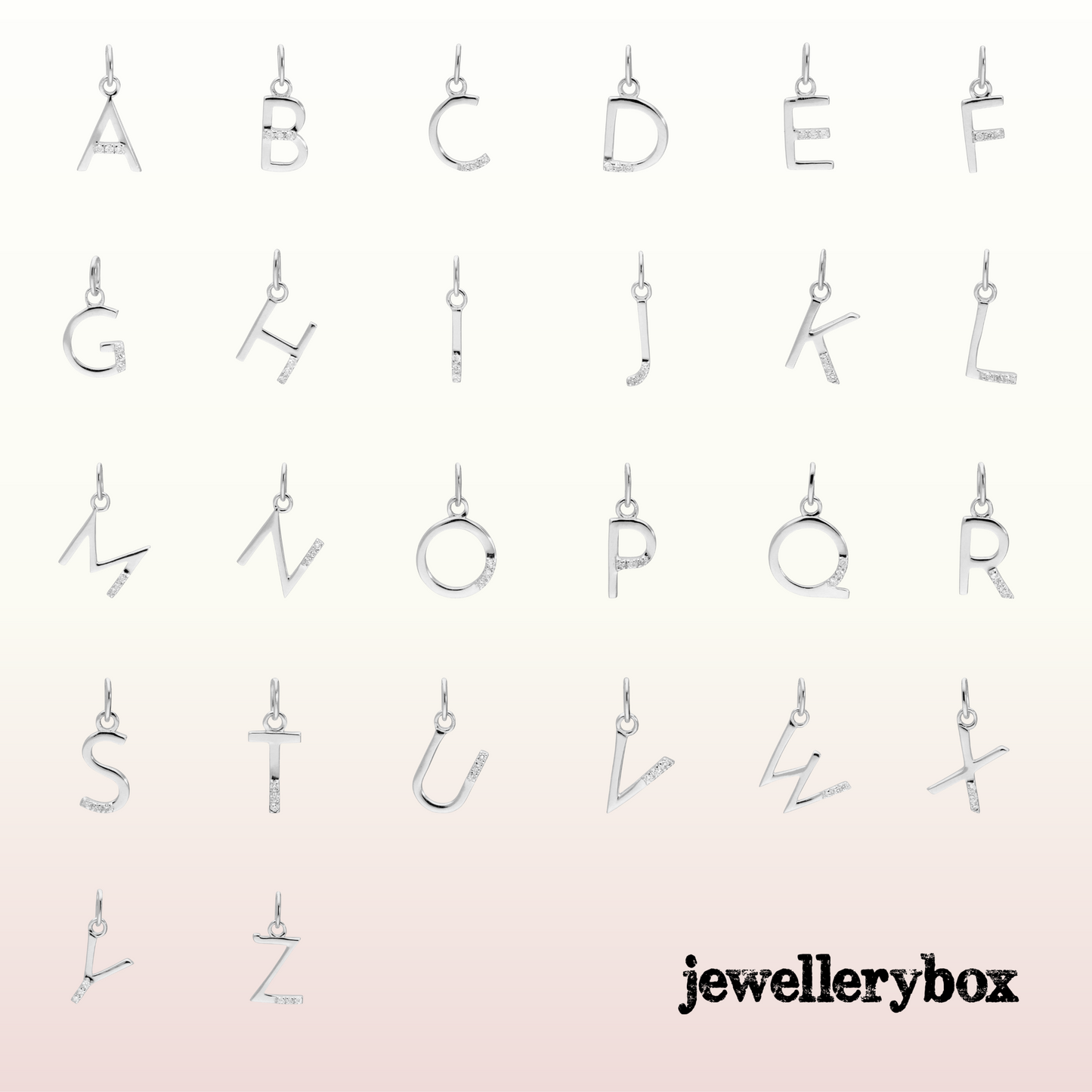 Collier initial triple diamant en argent sterling