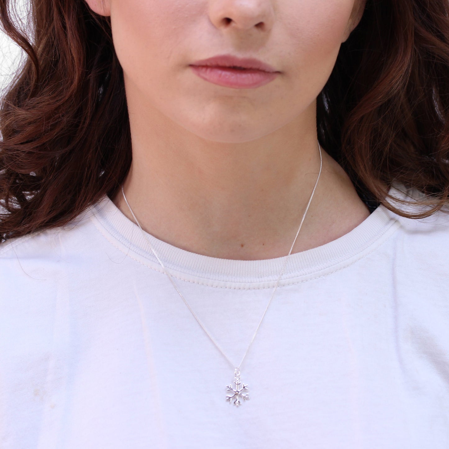Collier flocon de neige d'hiver en argent sterling