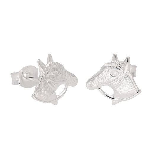 Boucles d'oreilles à tige en argent sterling avec tête de cheval