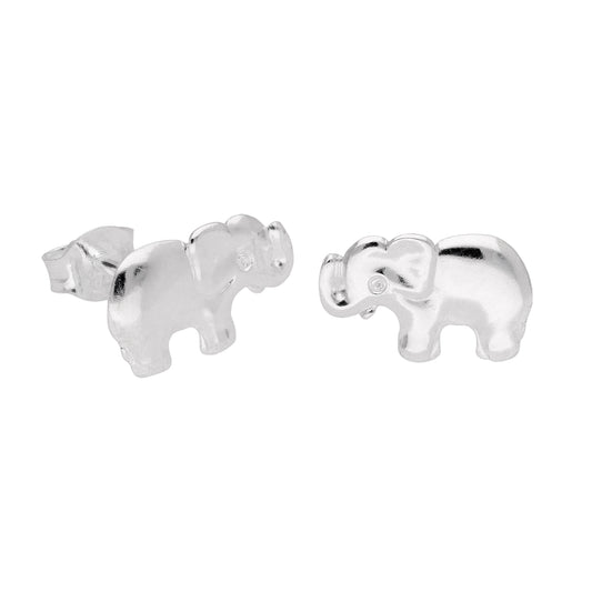 Boucles d'oreilles à tige en argent sterling en forme d'éléphant mignon