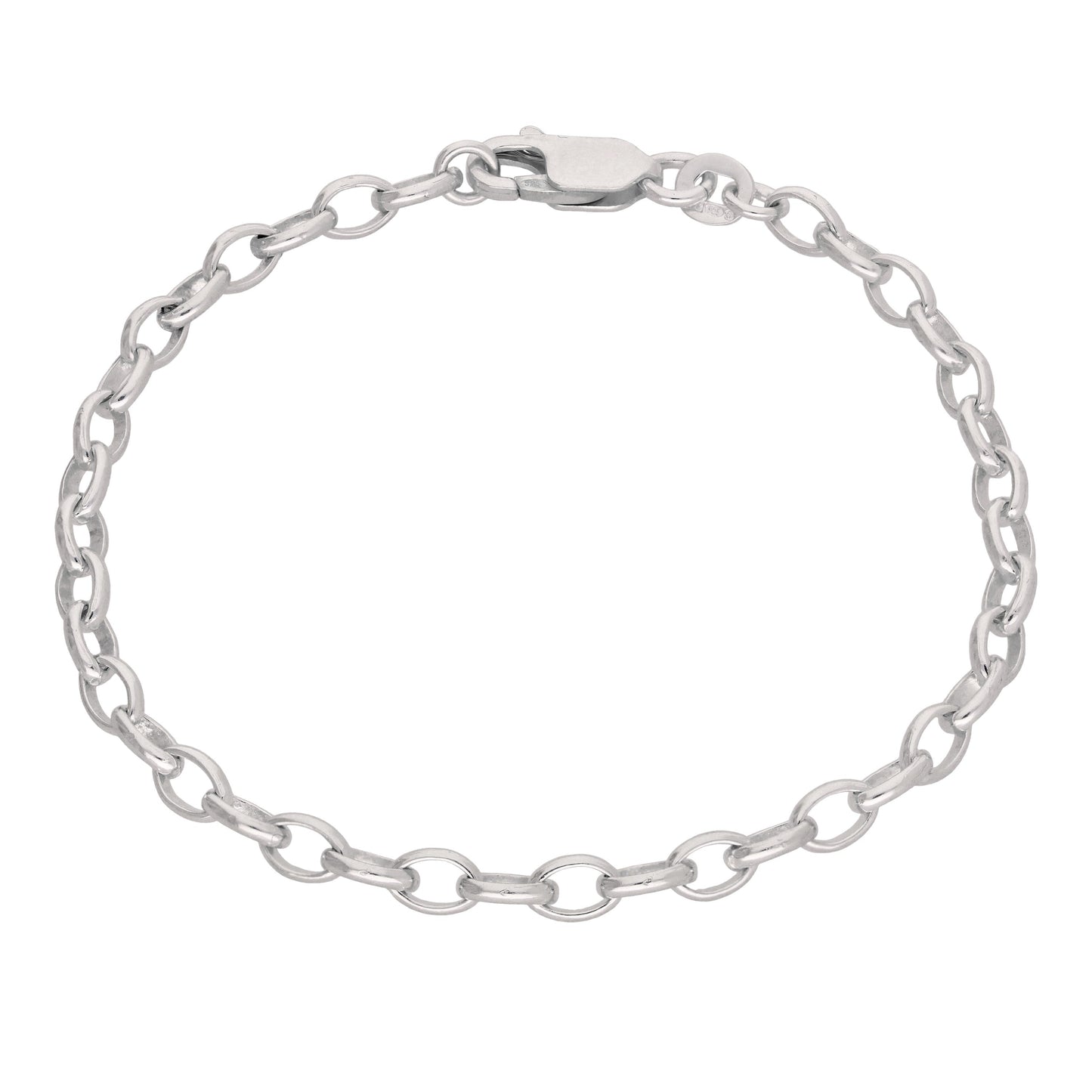 Bracelet à breloques en argent sterling avec chaîne Belcher