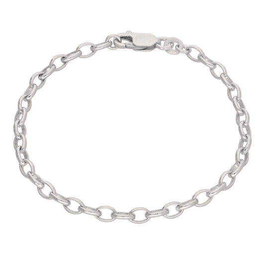 Bracelet à breloques en argent sterling avec chaîne Belcher