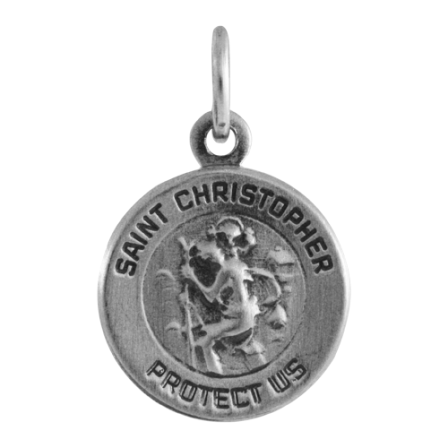 Breloque médaille Saint-Christophe en argent sterling
