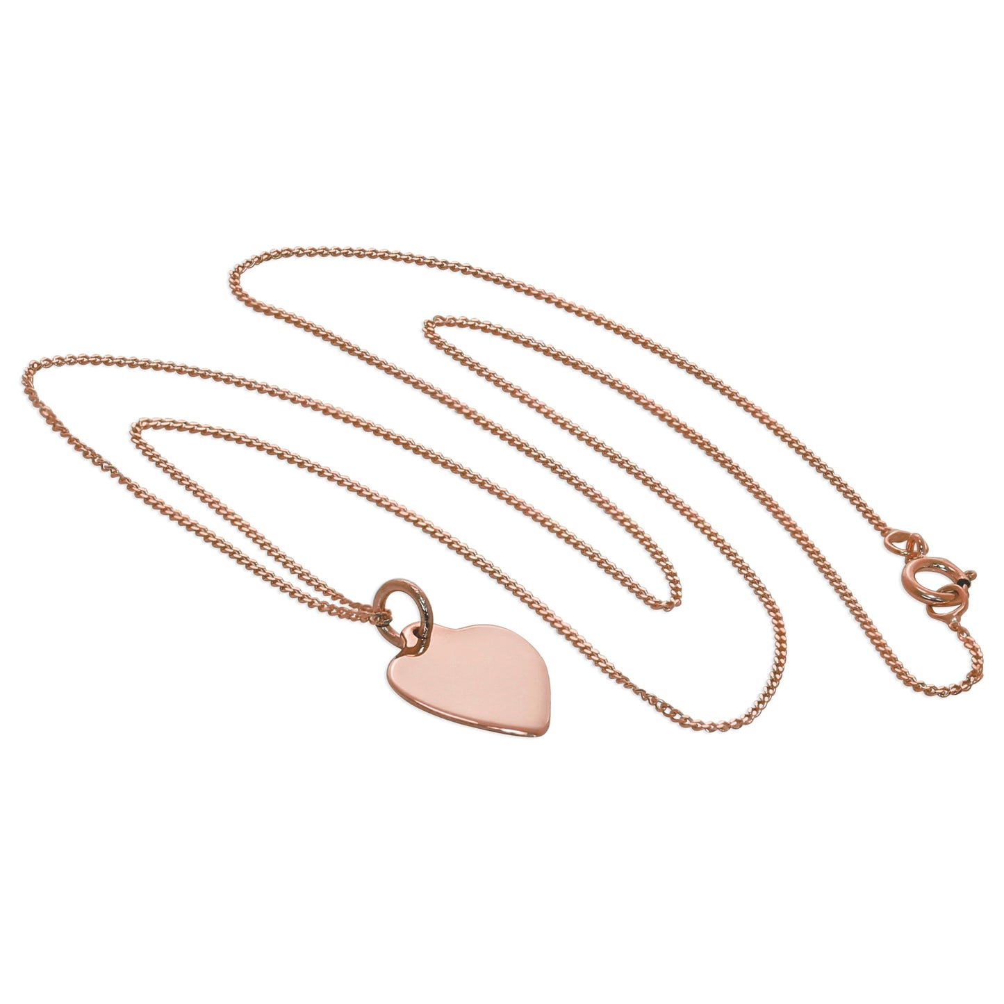 Collier cœur personnalisé en or rose 9 carats - 40 à 50 cm
