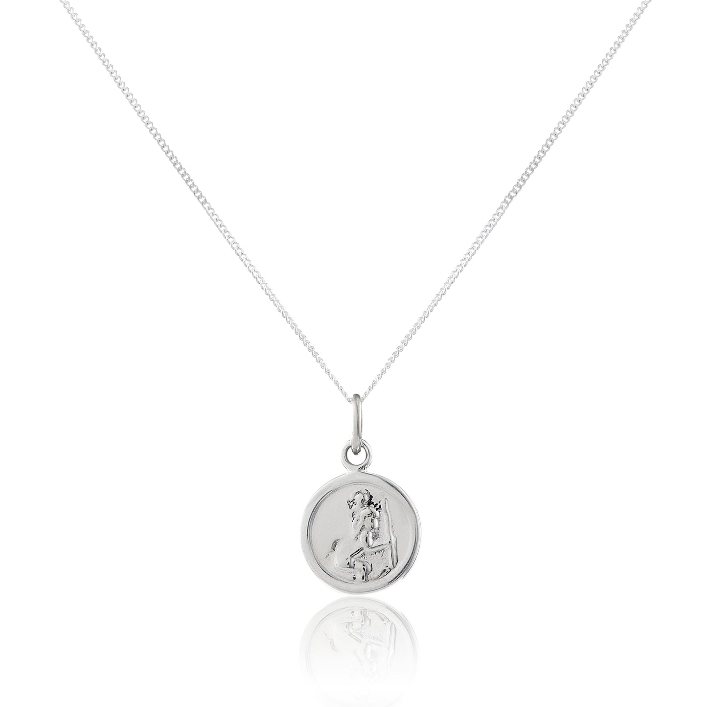 Pendentif Saint-Christophe rond en argent sterling