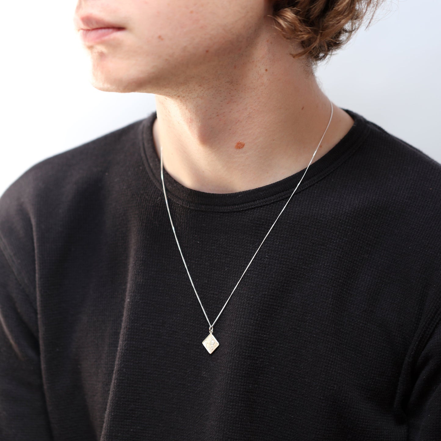Pendentif Saint-Christophe carré en argent sterling