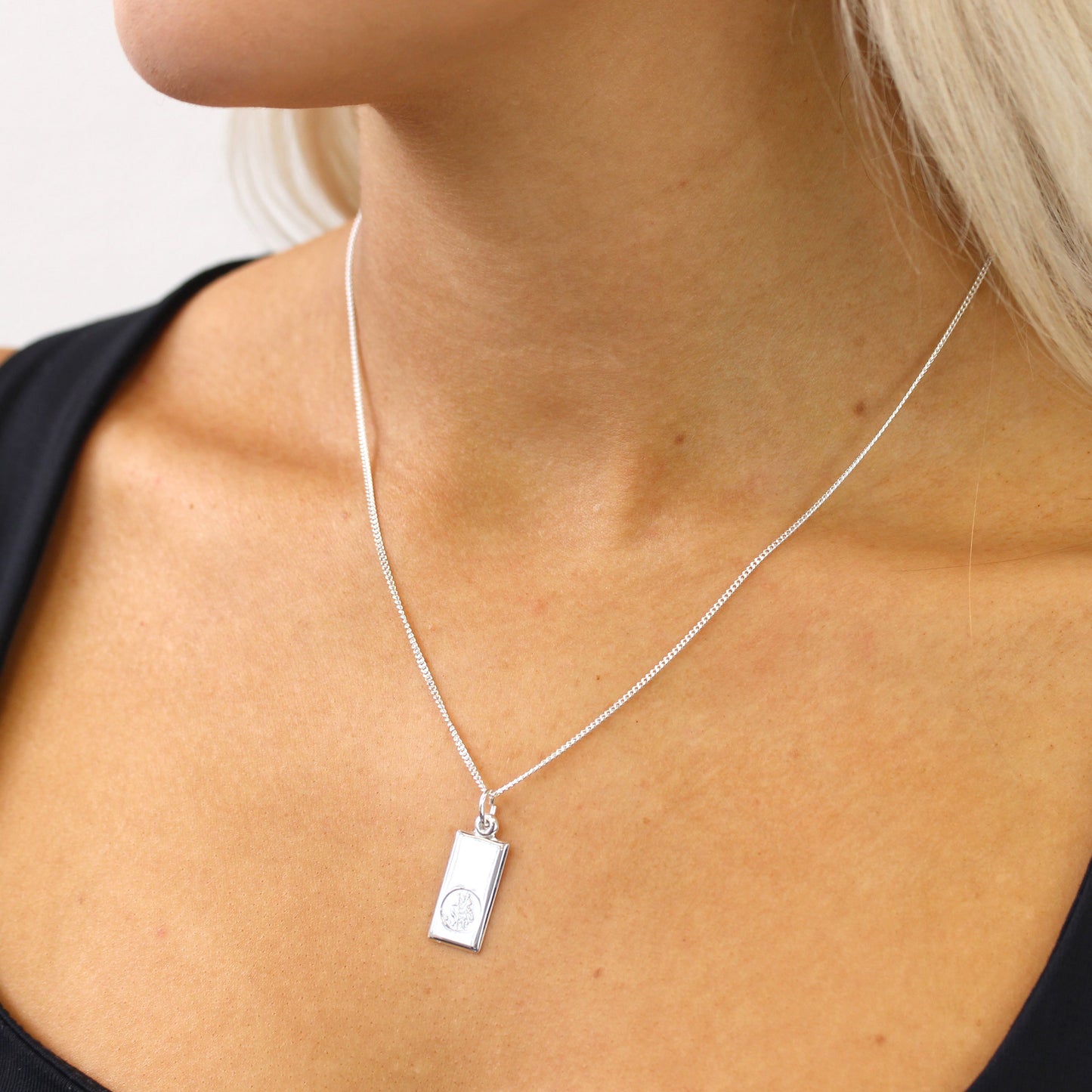 Pendentif Saint-Christophe moderne en argent sterling - 40 à 55 cm