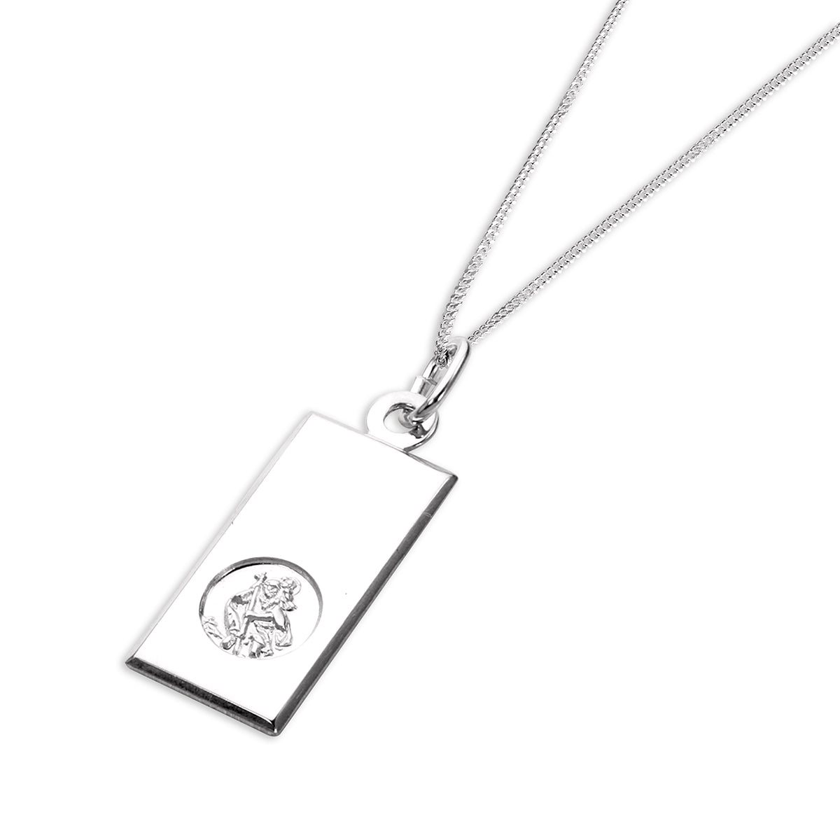Pendentif Saint-Christophe moderne en argent sterling - 40 à 55 cm