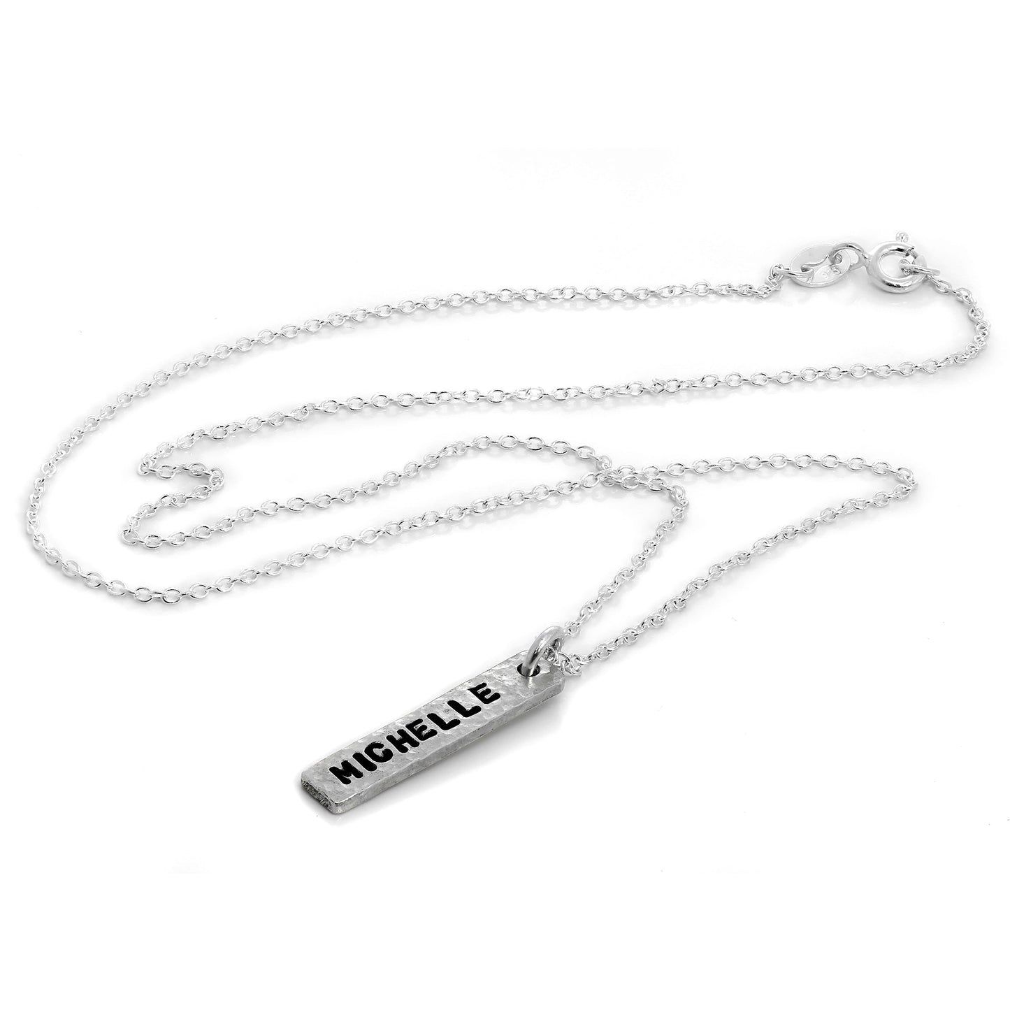 Collier personnalisé en argent sterling martelé fait à la main