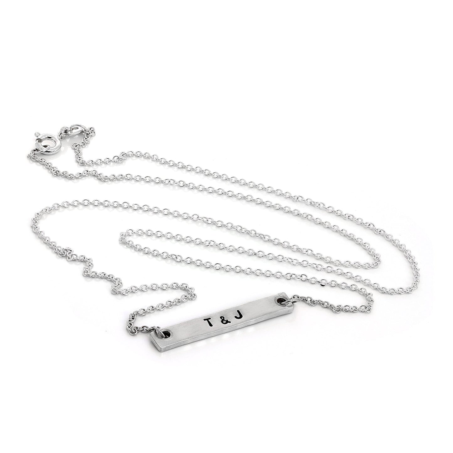 Collier barre en argent sterling personnalisé