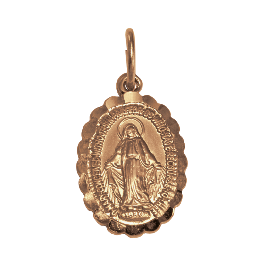 Médaille miraculeuse en or rose 9 carats