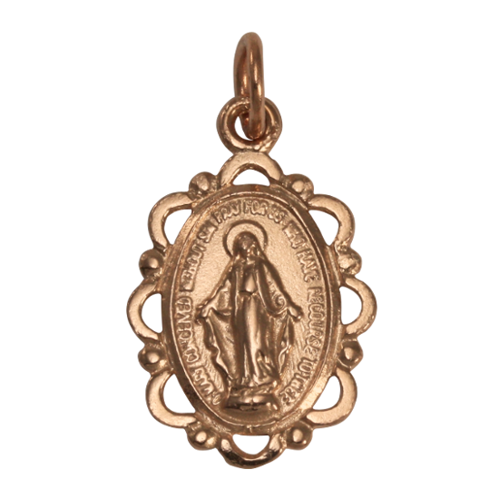 Médaille miraculeuse en or rose 9 carats