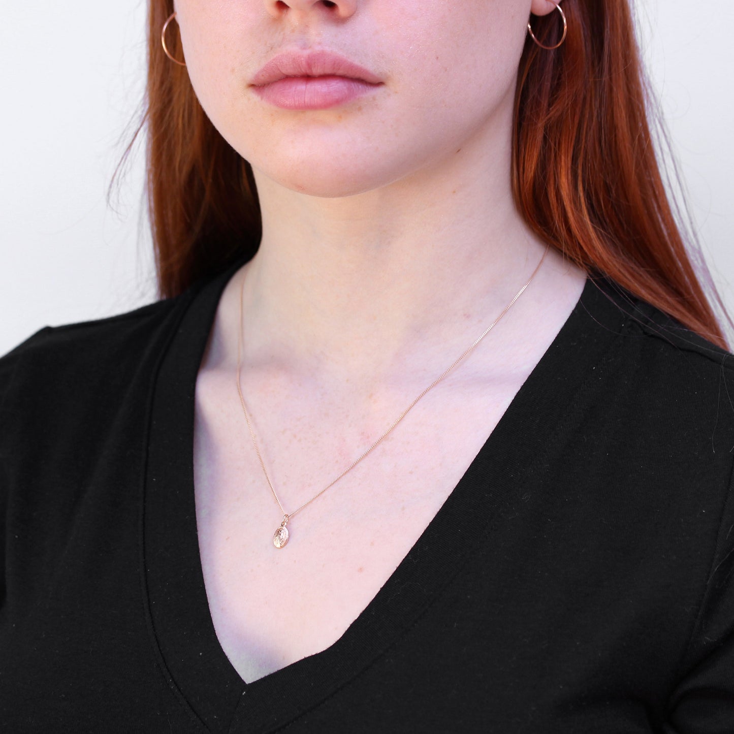 Collier Médaille Miraculeuse en or rose 9 carats