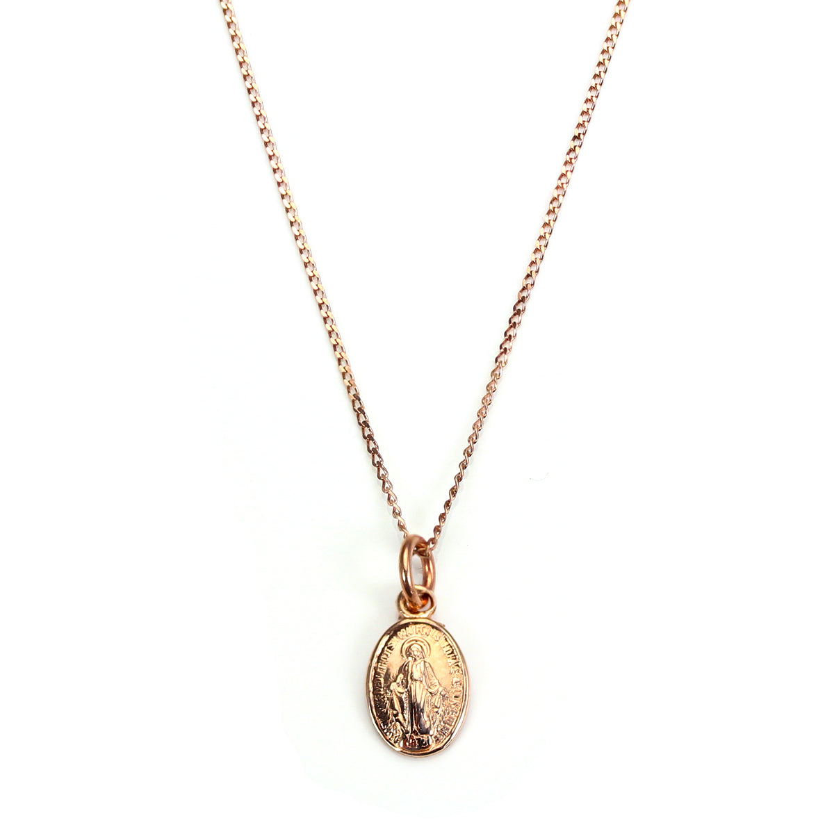 Collier Médaille Miraculeuse en or rose 9 carats