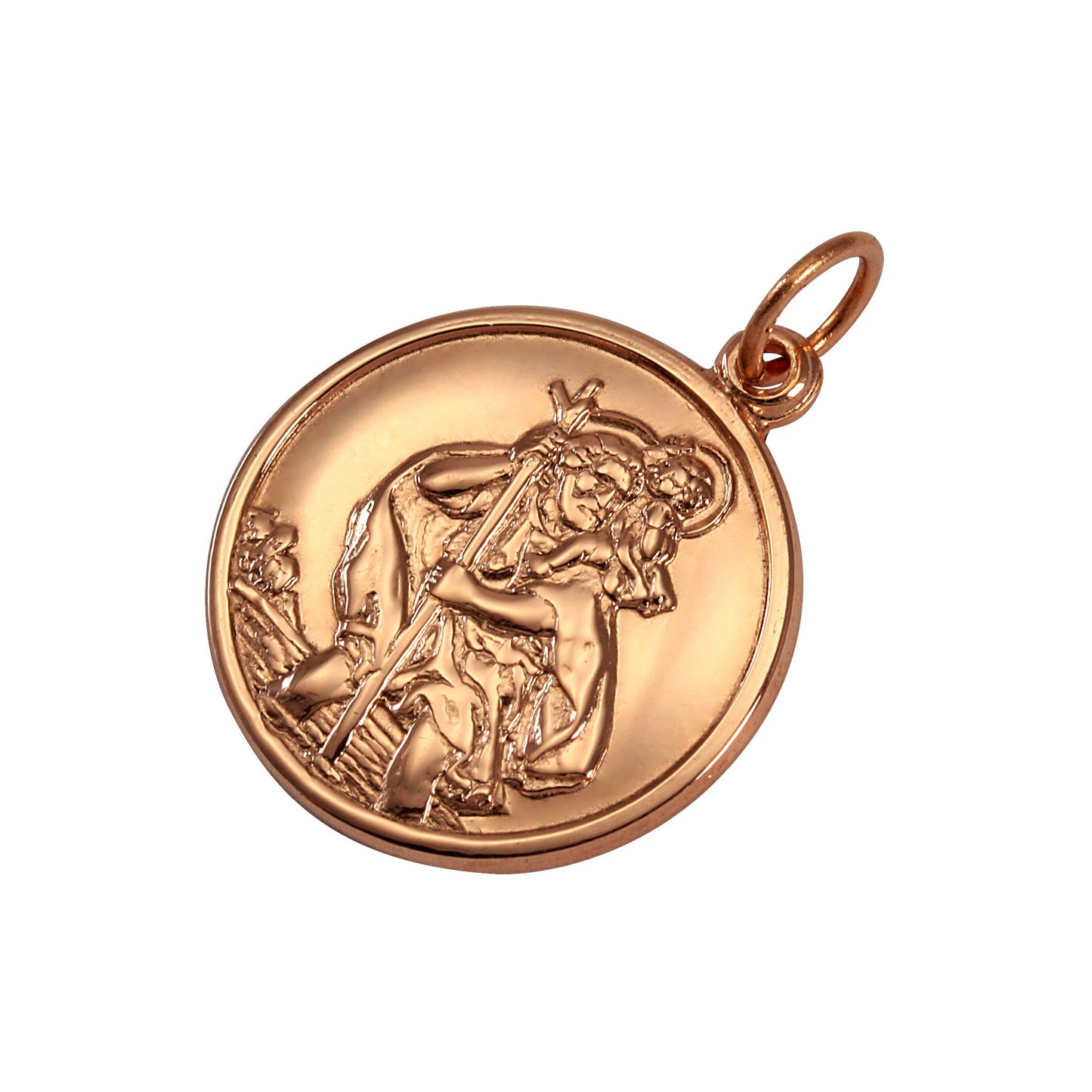 Pendentif Saint Christophe en or rose 9 carats