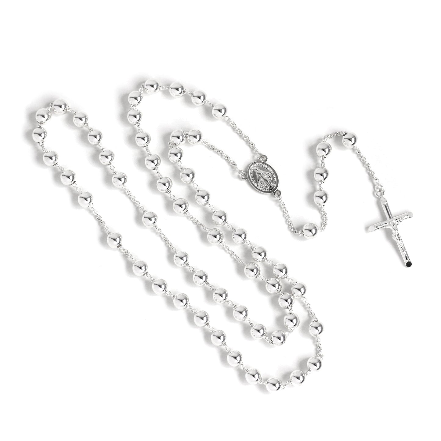 Collier chapelet en argent sterling massif