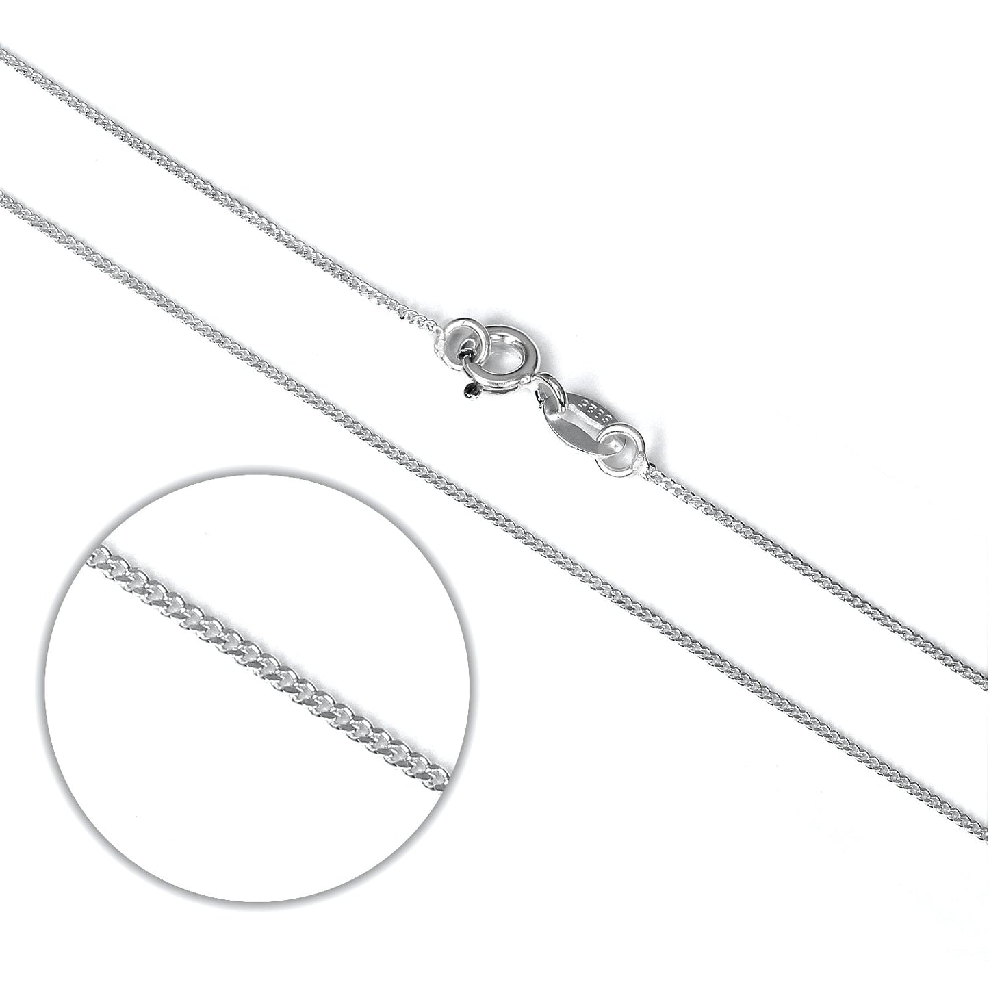 Chaîne gourmette en argent sterling taille diamant