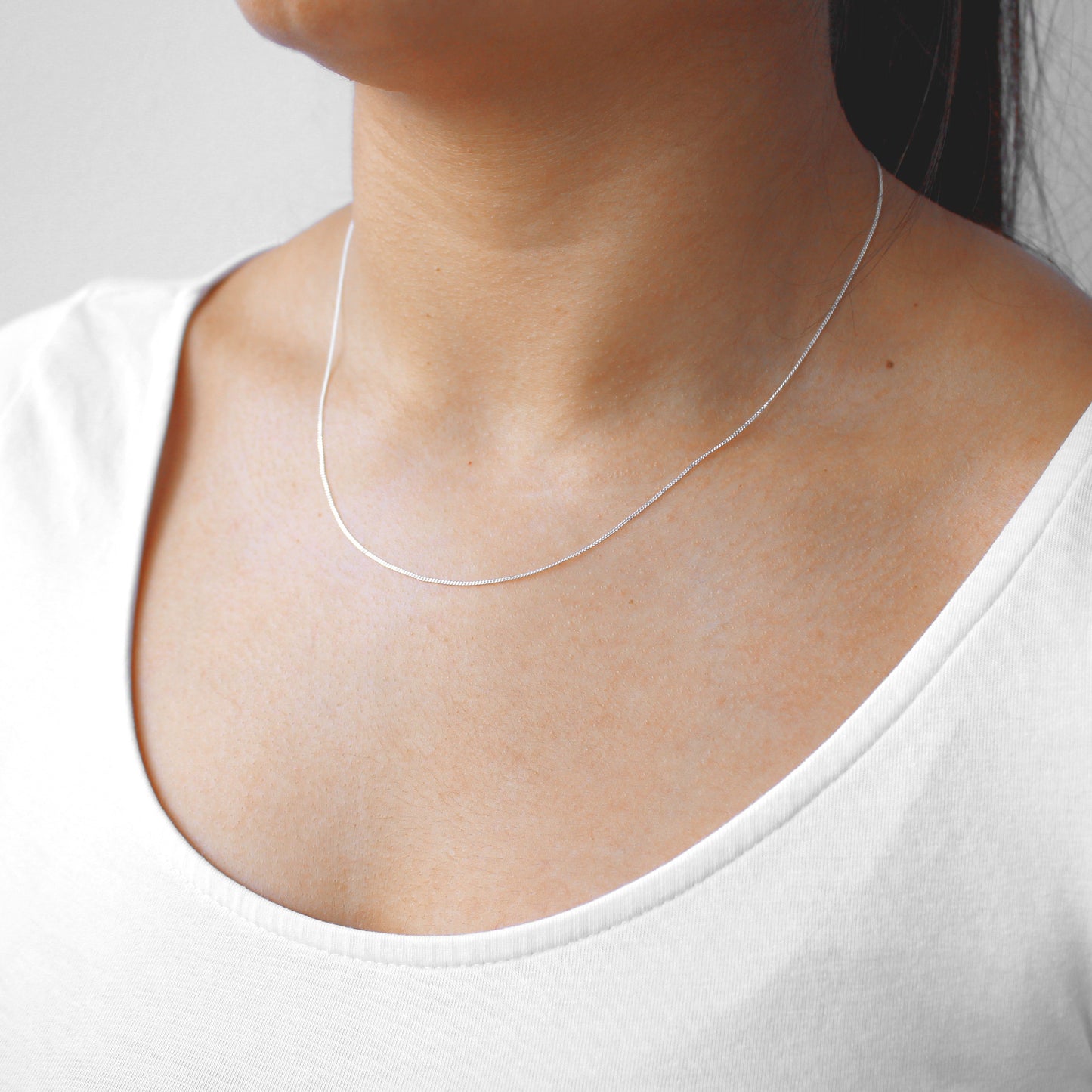 Chaîne gourmette en argent sterling taille diamant