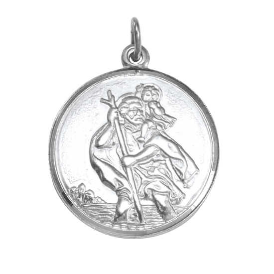 Pendentif Saint Christophe en argent sterling - Poli ou mat