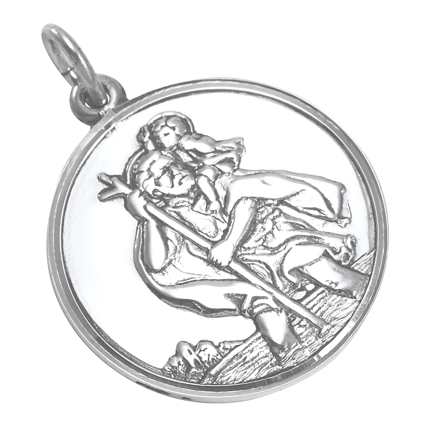 Pendentif Saint Christophe en argent sterling - Poli ou mat
