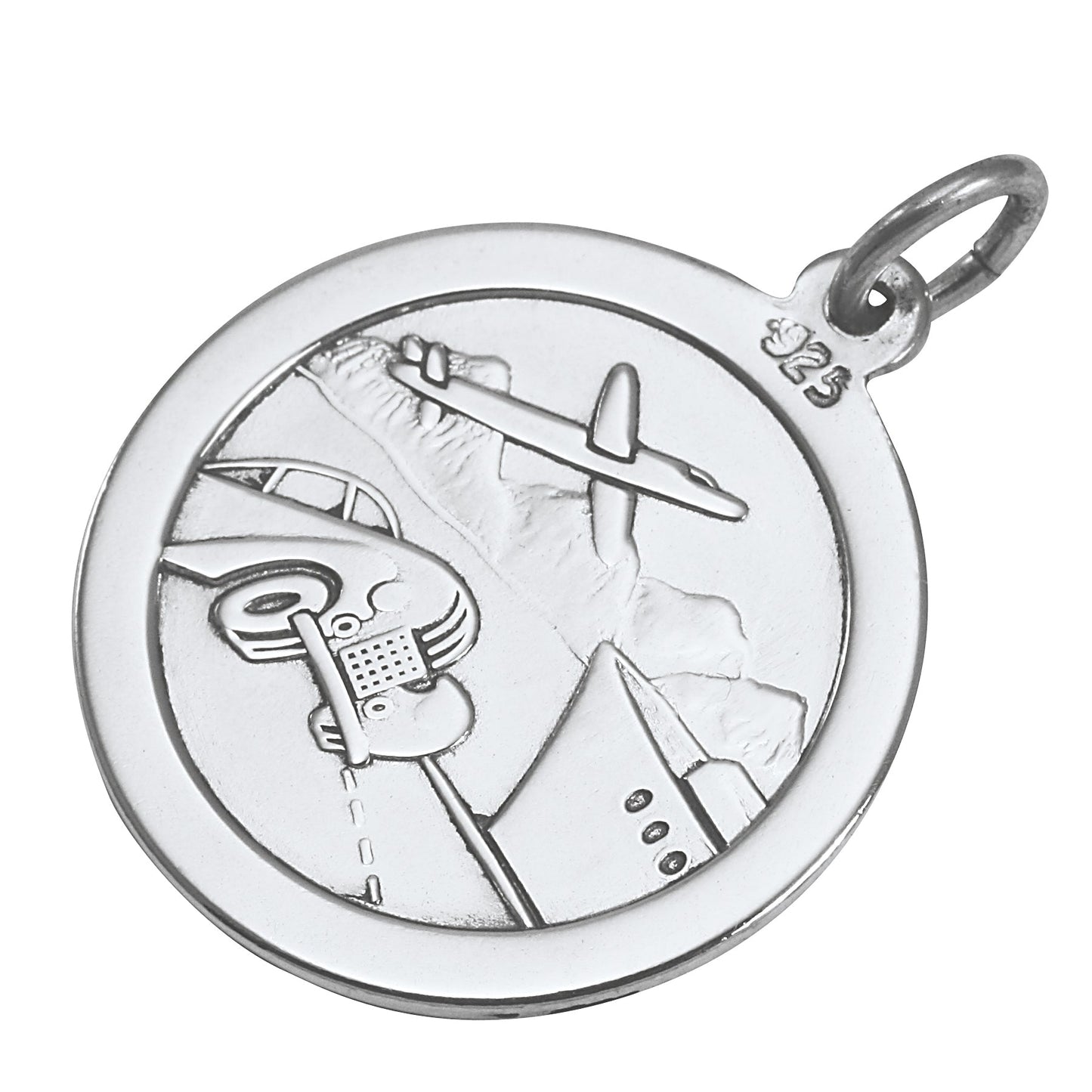 Pendentif Saint Christophe en argent sterling - Poli ou mat
