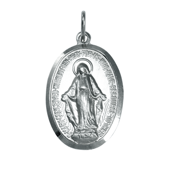 Médaille en argent sterling de l'Immaculée Conception