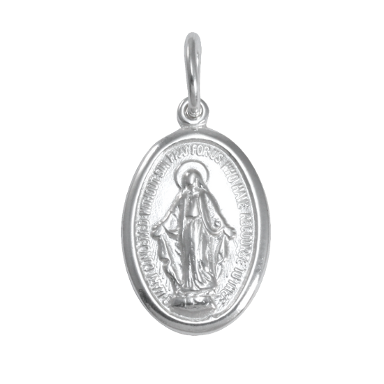 Médaille miraculeuse en argent sterling - Polie ou mate